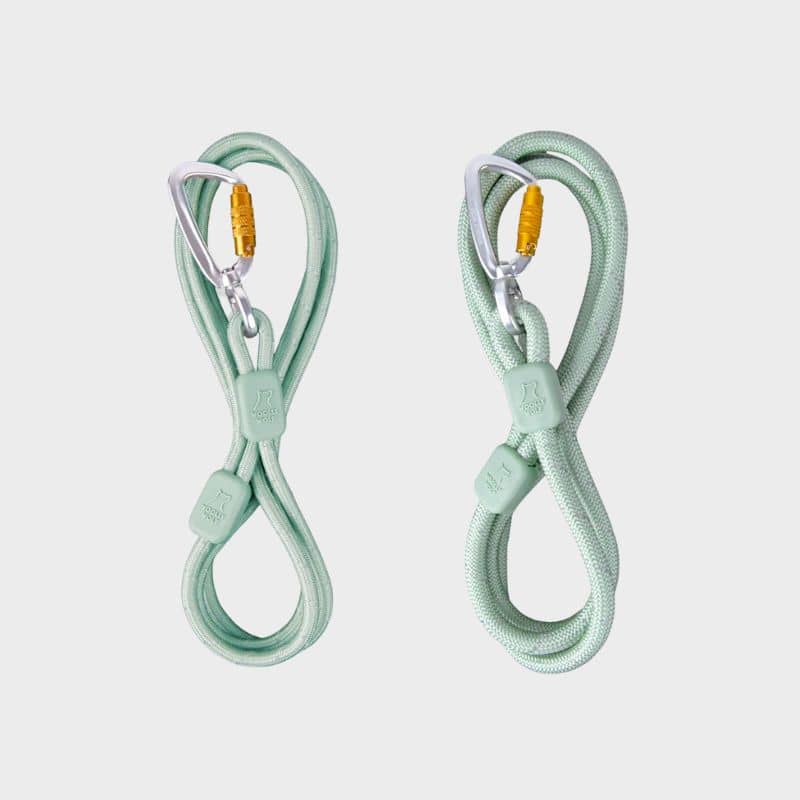 Reflective leaving in recycled rope for dogs - glacier green (available in 2 sizes)