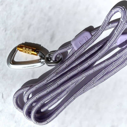 Reflective leaving in ecological rope for dogs - Mauve Lavender (available in 2 widths)