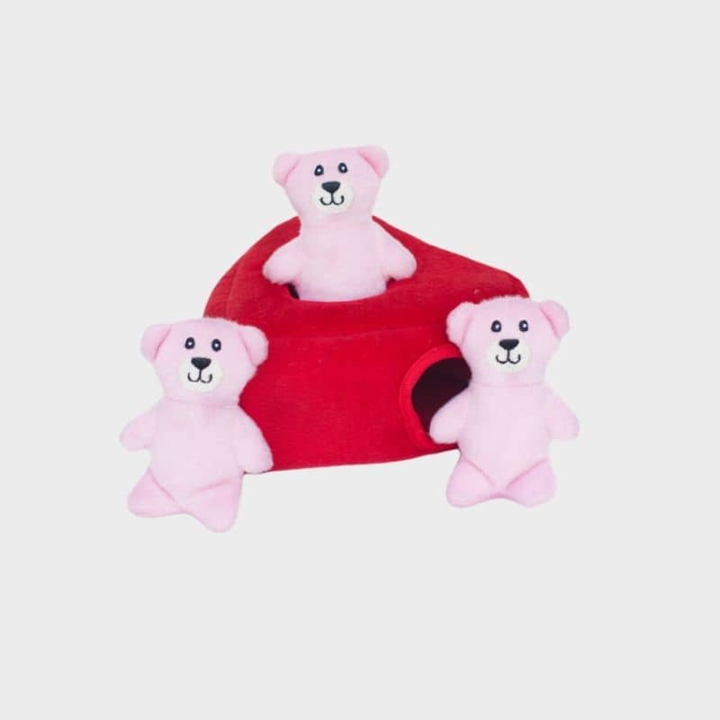 Interactive dog occupation toy - Heart plush with pooh pouic pouic (zippypaws)