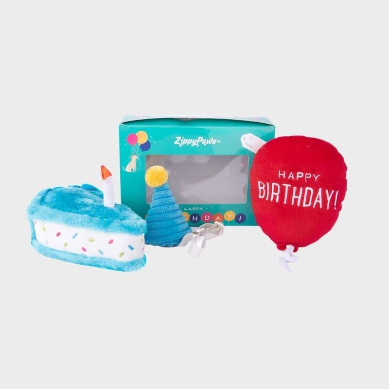 Kit giocattolo di compleanno per cani - blu 🎈🎂🥳 | Regalo ideale per i cani con lussureggiante e accessori per feste