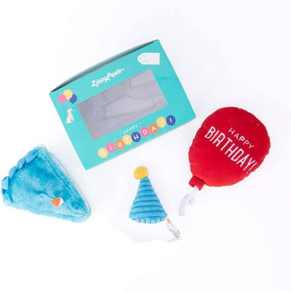 Kit giocattolo di compleanno per cani - blu 🎈🎂🥳 | Regalo ideale per i cani con lussureggiante e accessori per feste